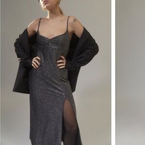 Sparkle midi slit dress